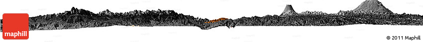 Physical Horizon Map of Lake Kivu, darken, desaturated