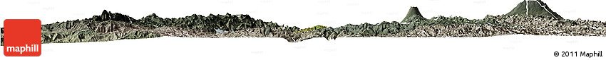 Satellite Horizon Map of Lake Kivu, semi-desaturated
