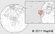 Blank Location Map of Lake Kivu, highlighted country