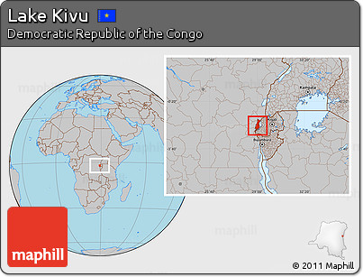 Gray Location Map of Lake Kivu