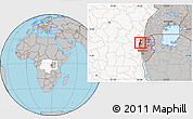 Gray Location Map of Lake Kivu, highlighted country