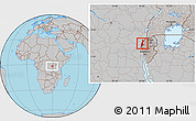 Gray Location Map of Lake Kivu