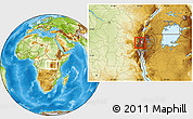 Physical Location Map of Lake Kivu