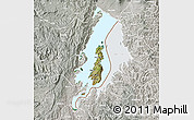 Satellite Map of Lake Kivu, lighten, semi-desaturated