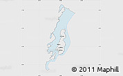 Silver Style Map of Lake Kivu, single color outside