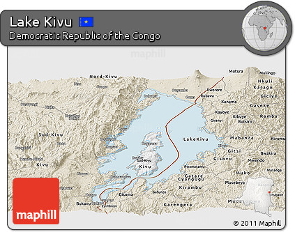 Classic Style Panoramic Map of Lake Kivu