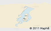 Classic Style Panoramic Map of Lake Kivu, single color outside