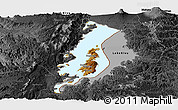 Physical Panoramic Map of Lake Kivu, darken, desaturated