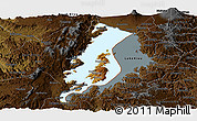 Physical Panoramic Map of Lake Kivu, darken