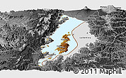 Physical Panoramic Map of Lake Kivu, desaturated