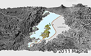 Satellite Panoramic Map of Lake Kivu, desaturated