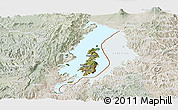 Satellite Panoramic Map of Lake Kivu, lighten