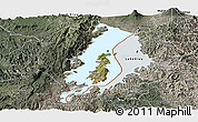 Satellite Panoramic Map of Lake Kivu, semi-desaturated