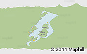 Savanna Style Panoramic Map of Lake Kivu, single color outside