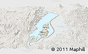Shaded Relief Panoramic Map of Lake Kivu, lighten