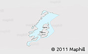 Shaded Relief Panoramic Map of Lake Kivu, single color outside