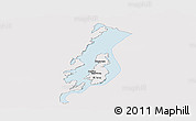 Silver Style Panoramic Map of Lake Kivu, single color outside