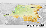 Physical Panoramic Map of Democratic Republic of the Congo, lighten, desaturated