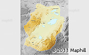 Physical 3D Map of Bukama, desaturated