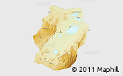 Physical 3D Map of Bukama, single color outside