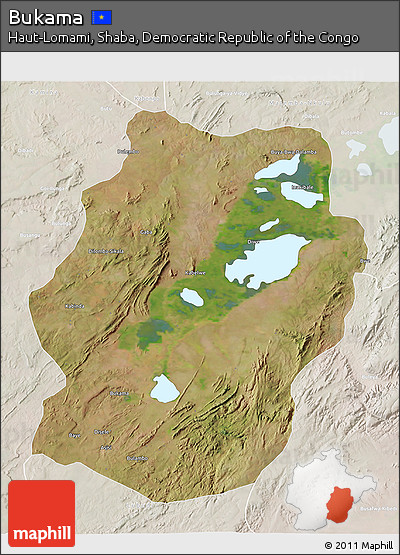 Satellite 3D Map of Bukama, lighten