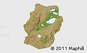 Satellite 3D Map of Bukama, single color outside