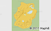 Savanna Style 3D Map of Bukama, single color outside