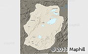 Shaded Relief 3D Map of Bukama, darken