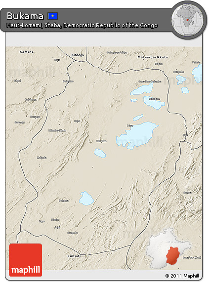 Shaded Relief 3D Map of Bukama