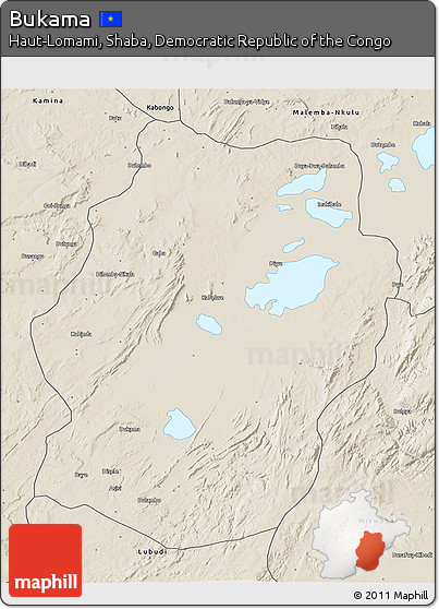 Shaded Relief 3D Map of Bukama
