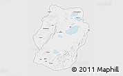 Silver Style 3D Map of Bukama, single color outside