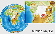 Physical Location Map of Bukama, highlighted country, highlighted parent region, within the entire country