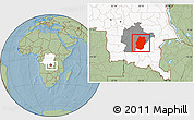 Savanna Style Location Map of Bukama, highlighted country, highlighted parent region, hill shading