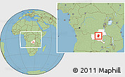 Savanna Style Location Map of Bukama, highlighted grandparent region, within the entire country