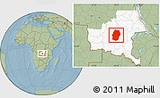 Savanna Style Location Map of Bukama, highlighted grandparent region, hill shading