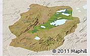 Satellite Panoramic Map of Bukama, lighten