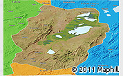 Satellite Panoramic Map of Bukama, political outside