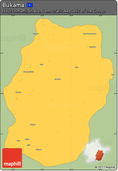 Savanna Style Simple Map of Bukama, single color outside
