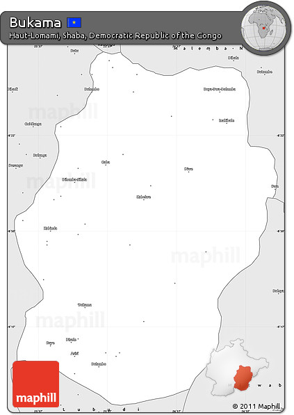 Silver Style Simple Map of Bukama