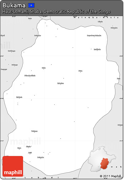 Silver Style Simple Map of Bukama