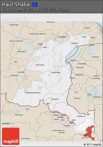 Classic Style 3D Map of Haut-Shaba