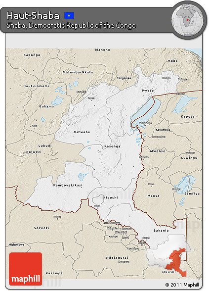 Classic Style 3D Map of Haut-Shaba