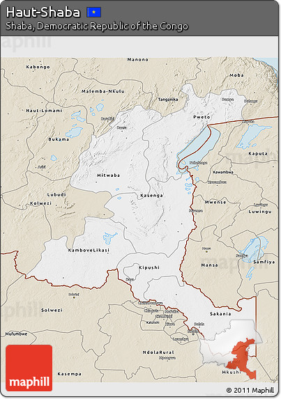 Classic Style 3D Map of Haut-Shaba