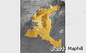 Physical 3D Map of Haut-Shaba, darken, desaturated
