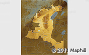 Physical 3D Map of Haut-Shaba, darken