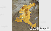Physical 3D Map of Haut-Shaba, darken, semi-desaturated
