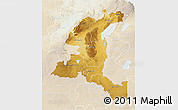 Physical 3D Map of Haut-Shaba, lighten