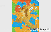 Physical 3D Map of Haut-Shaba, political outside