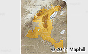 Physical 3D Map of Haut-Shaba, semi-desaturated