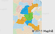 Political 3D Map of Haut-Shaba, lighten